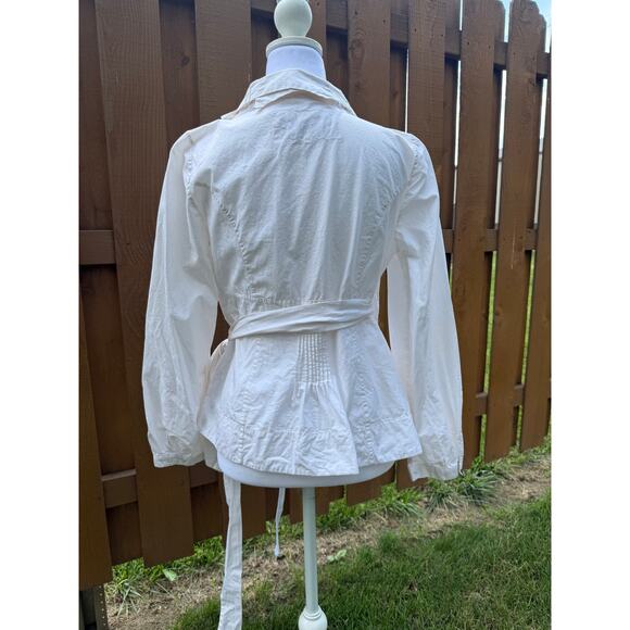Pete & Greta White Poplin Wrap Shirt Size Small Y2K - Picture 4 of 7